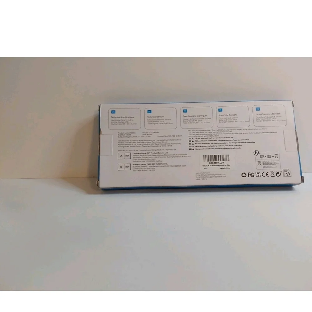 Omoton KB066 Bluetooth Wireless Keyboard for Android and iOS White—New